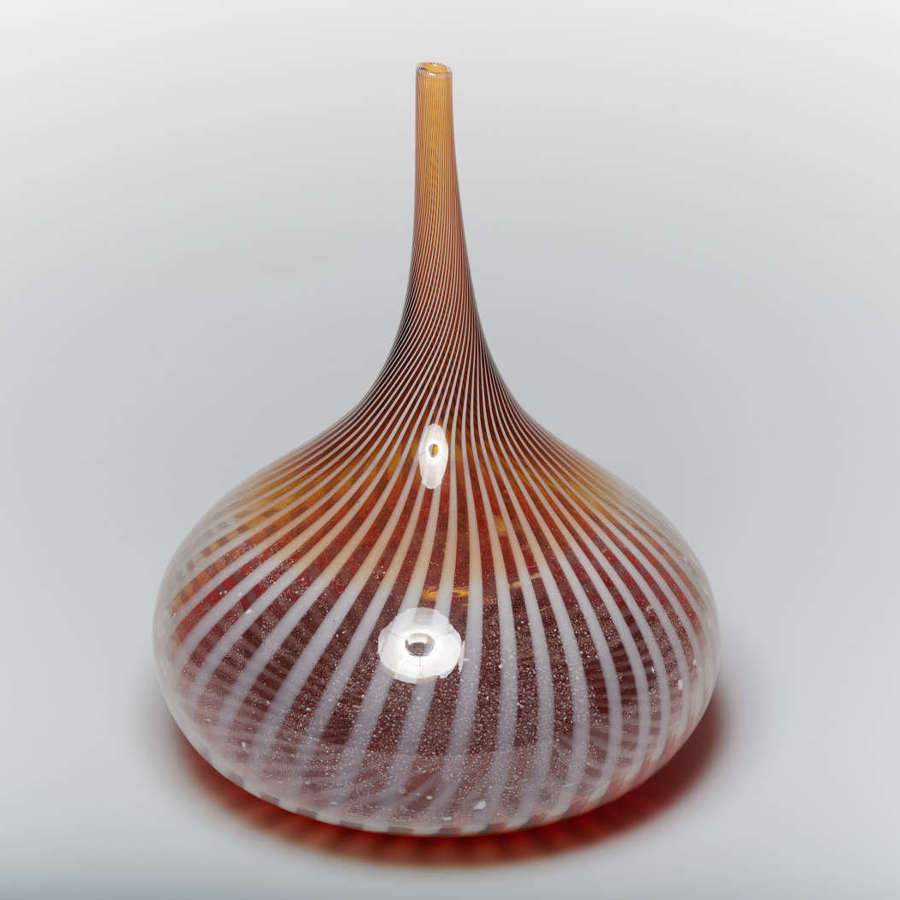 Murano Swirl Glass Drop Vase attributed to Venini