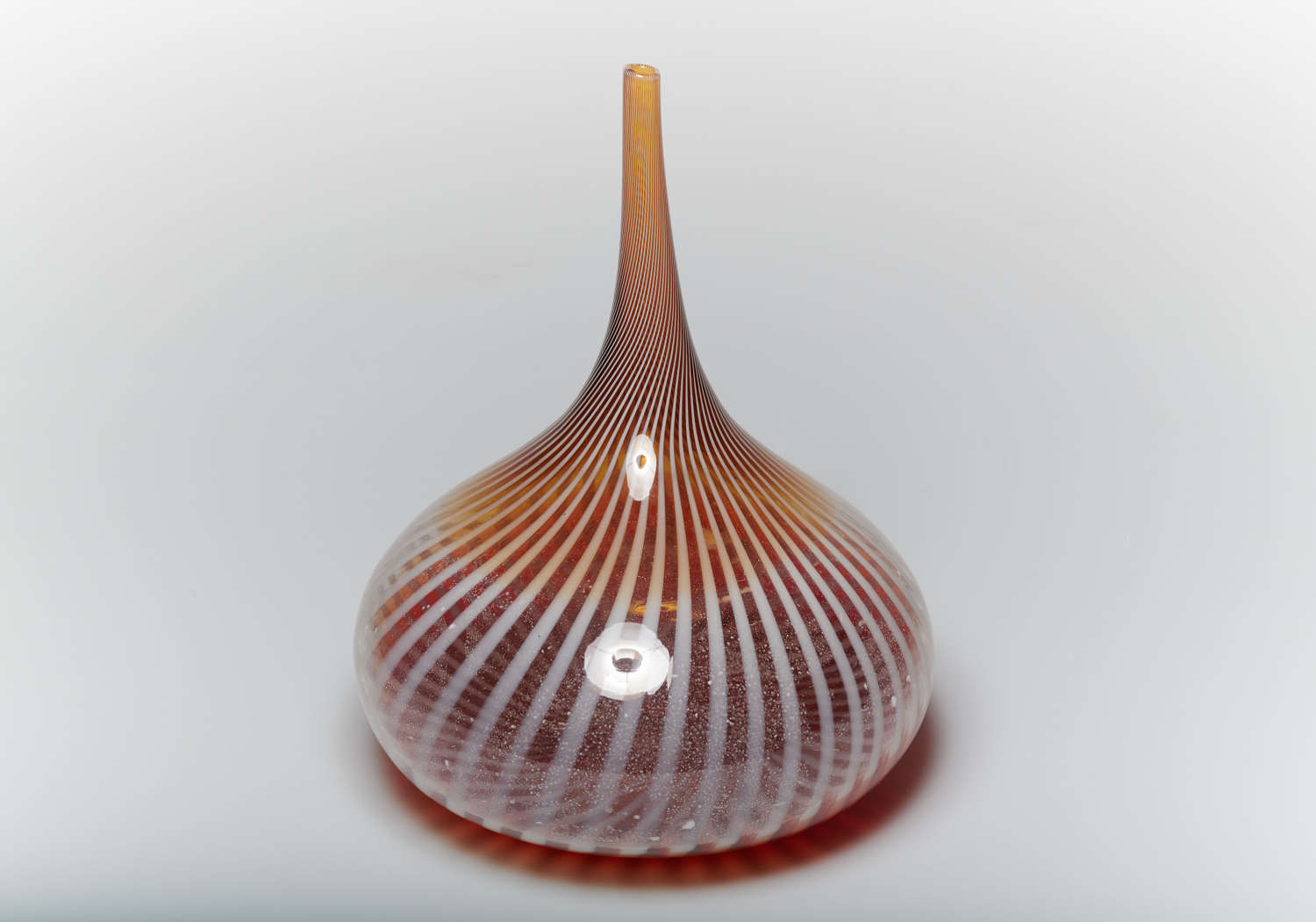 Murano Swirl Glass Drop Vase attributed to Venini