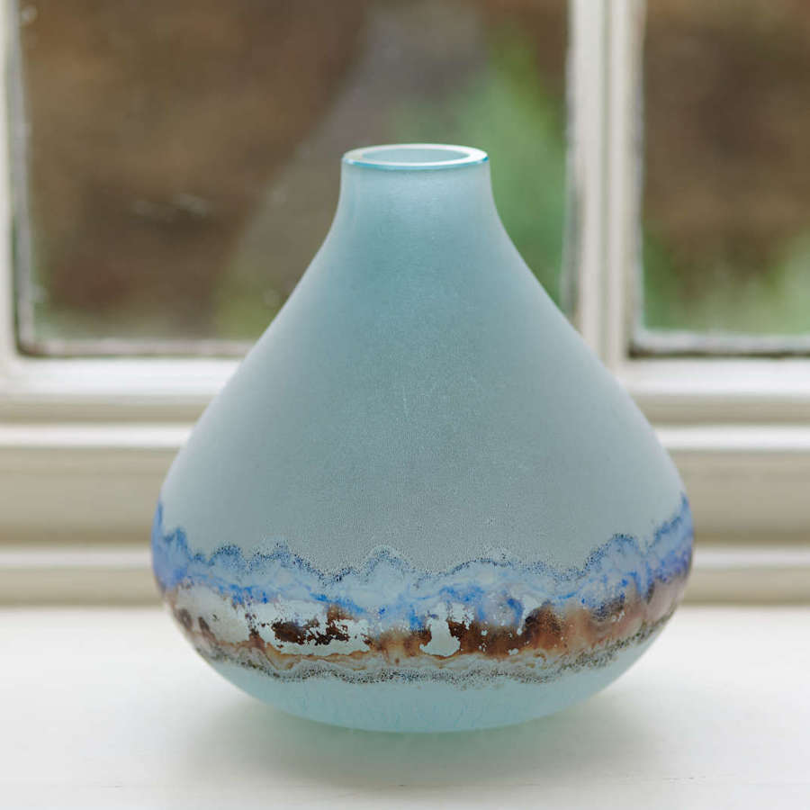 Murano Scavo Glass Vase designed by Alfredo Barbini 1960s