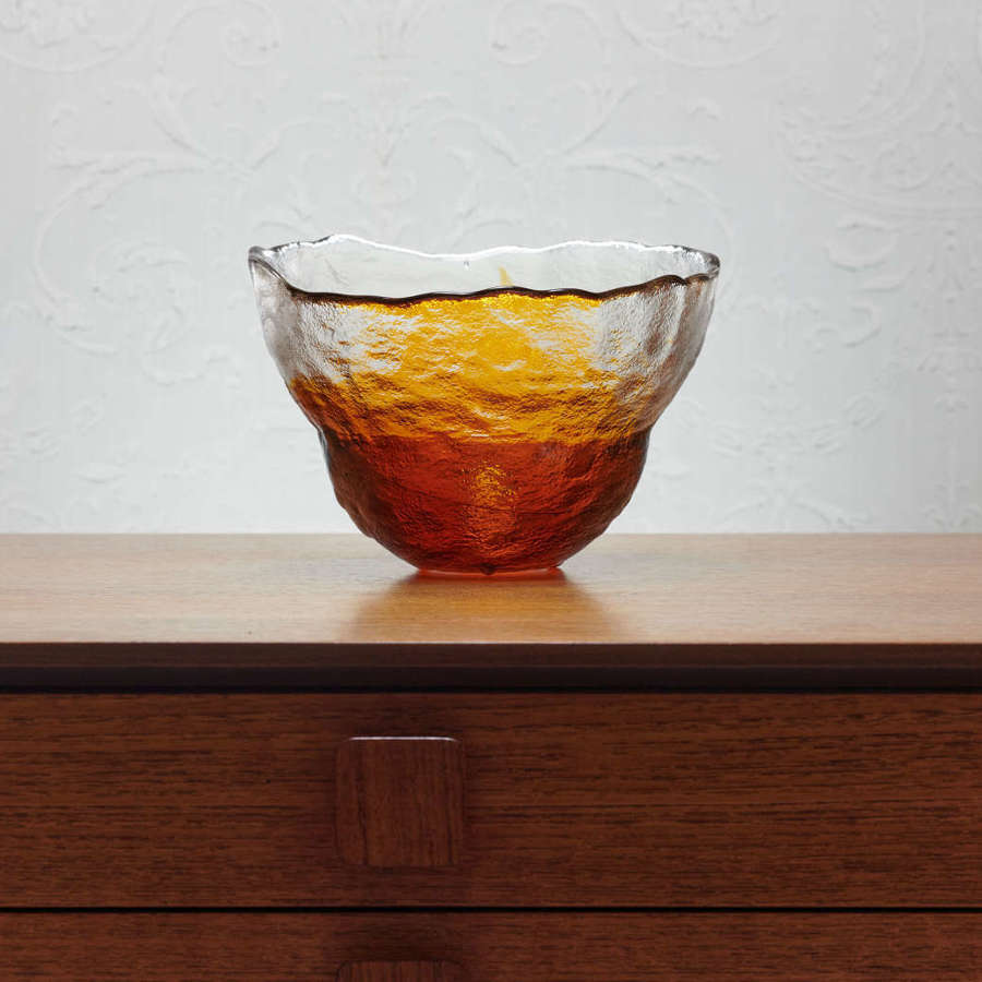 Vintage Humppila Glass 'Kivi' Bowl designed by Pertti Santalahti